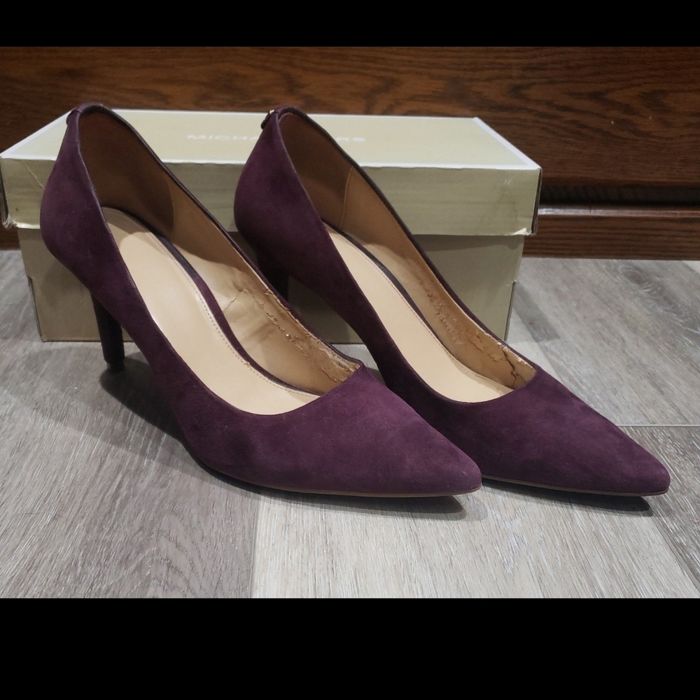 Michael Kors Dorothy Stiletto Heel Pumps Suede Purple